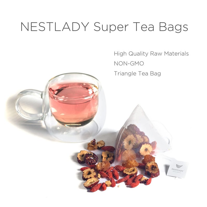 NESTLADY Red Date Longan Goji Berry Tea - Herbal & Flower Blend, Healthy Nourishing Tea Bags 15 Bags (120g, 8g/Bag) - Image 3